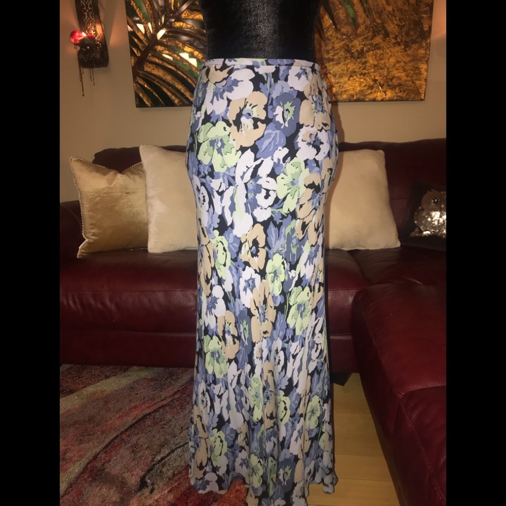 Casual Corner Floor Length Floral Skirt